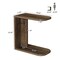 C Shaped End Table Solid Wood Brown Side Table Living Room Bedside Use